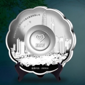 2014年7月：深圳金賽銀并購基金公司企業(yè)上市純銀紀(jì)念盤定制